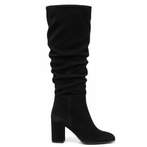 Bruno Premi Italy | Black Suede Slouchy Knee-High Boots - Size 39